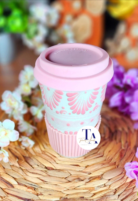 Talavera Pink Travel Mug Tumbler