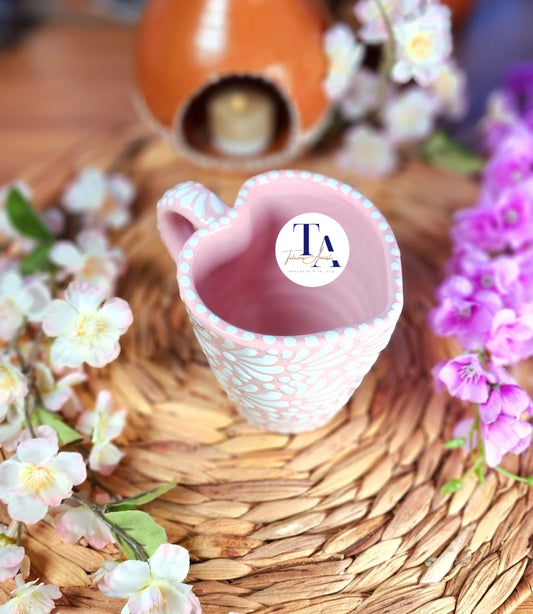 Talavera Pink Heart Mug