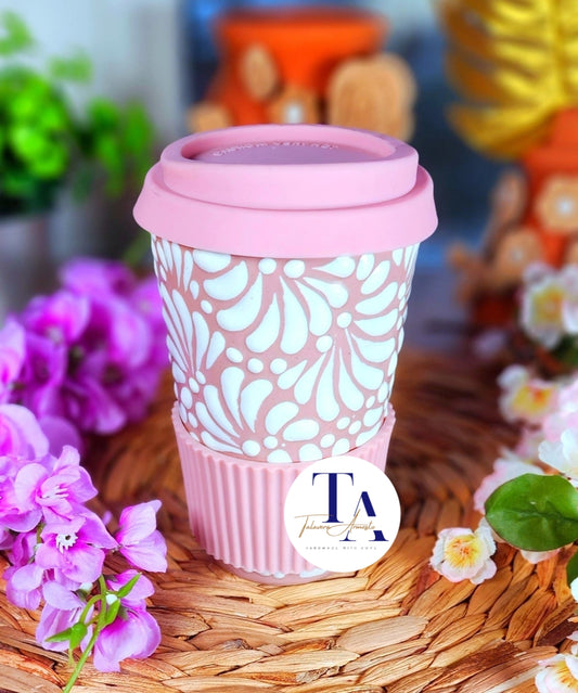 Talavera Pink Travel Mug Tumbler