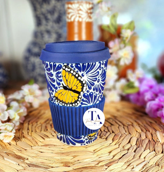 Talavera Butterfly Travel Mug