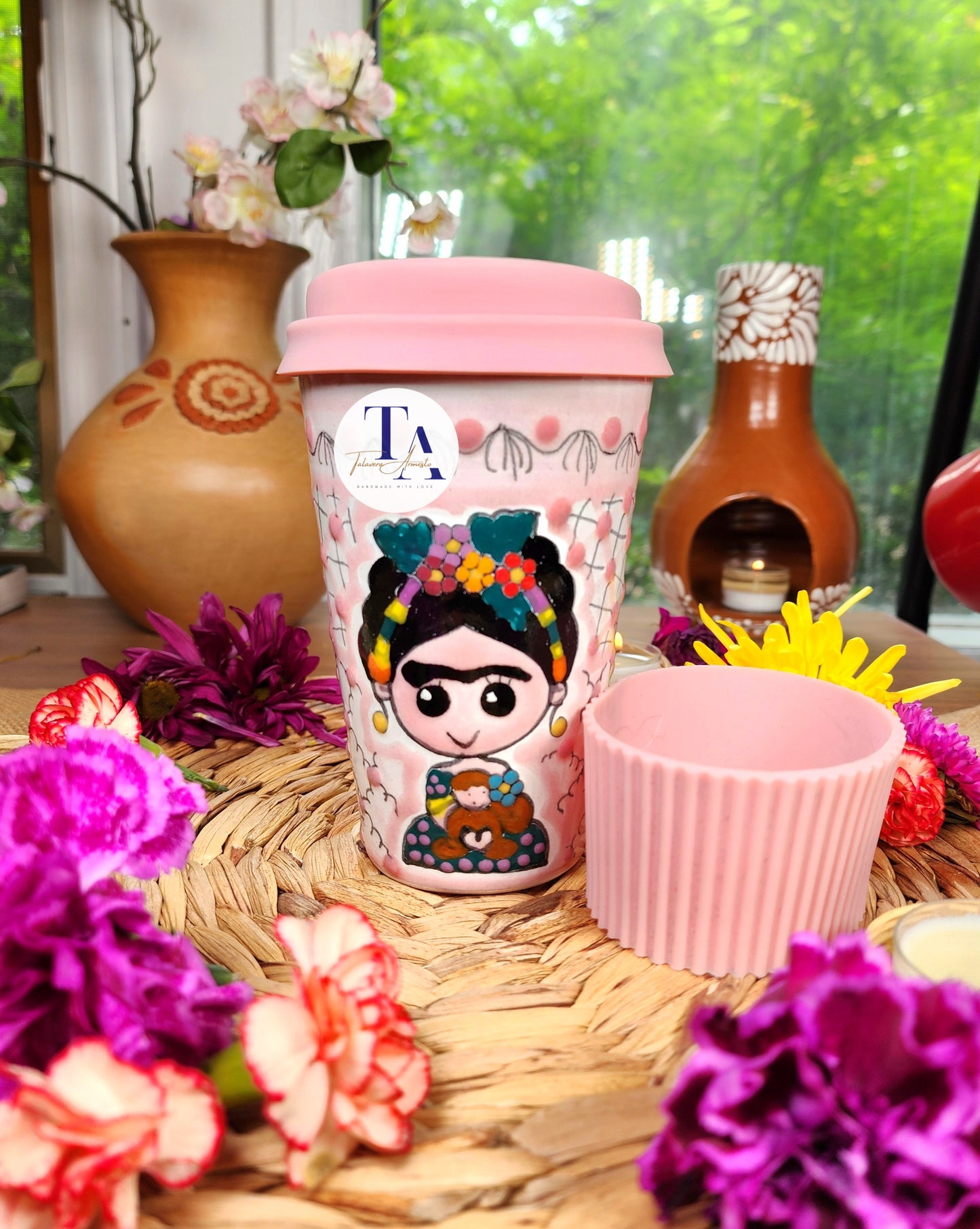 Talavera Frida Kahlo Travel Tumbler