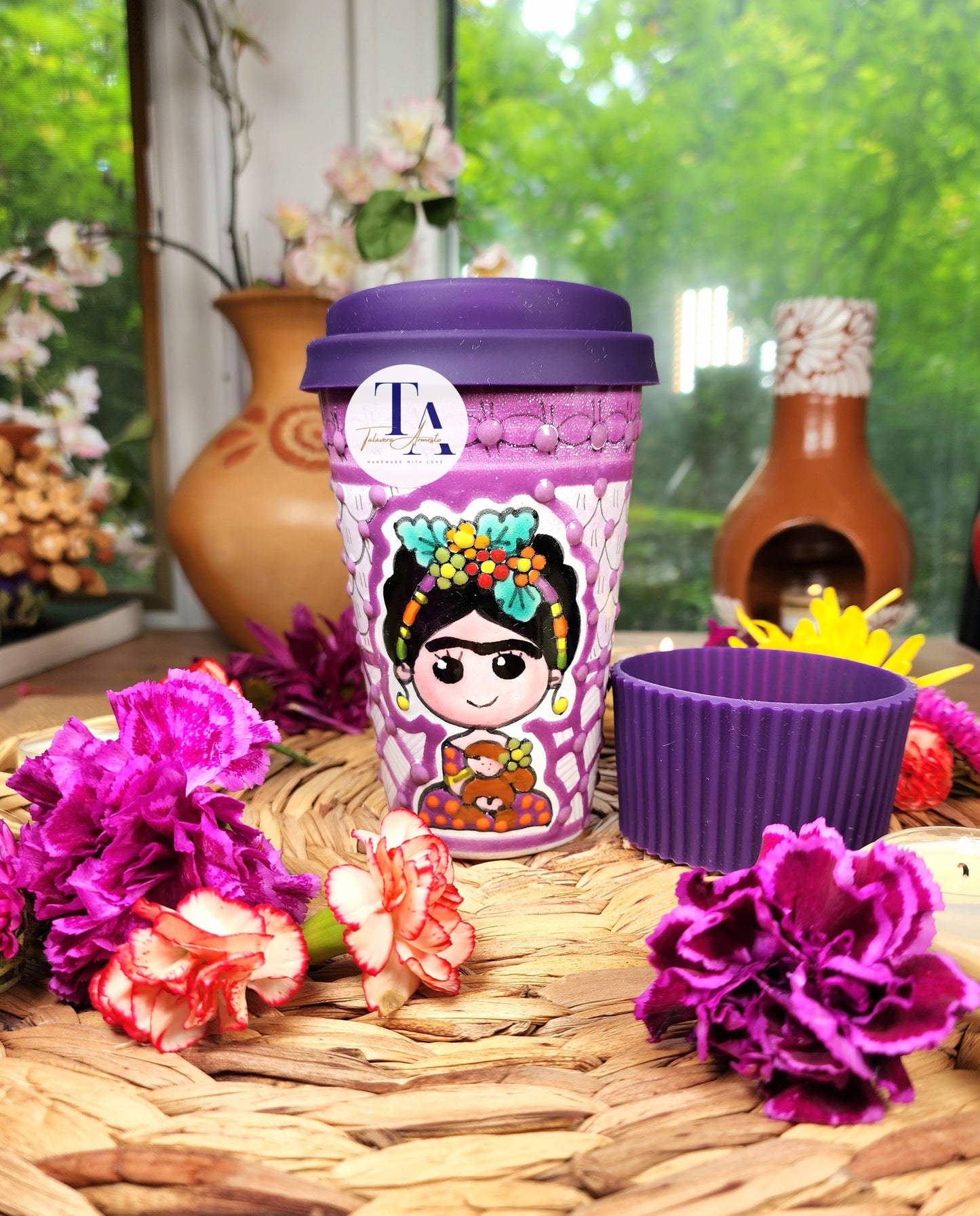 Talavera Frida Kahlo Travel Tumbler